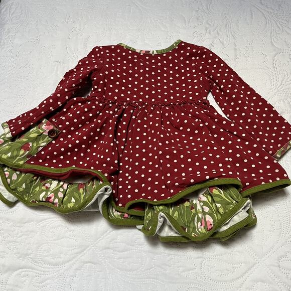 SweetHoney Holiday Mixed Print Dress Size 12m - Picture 6 of 7